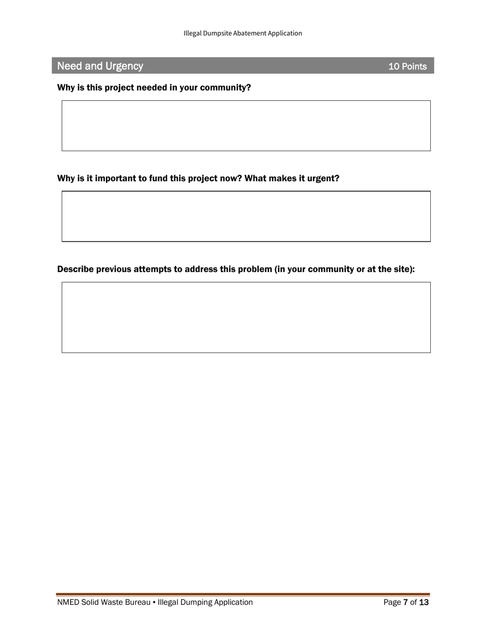 Illegal Dumpsite Abatement Application - New Mexico, Page 16