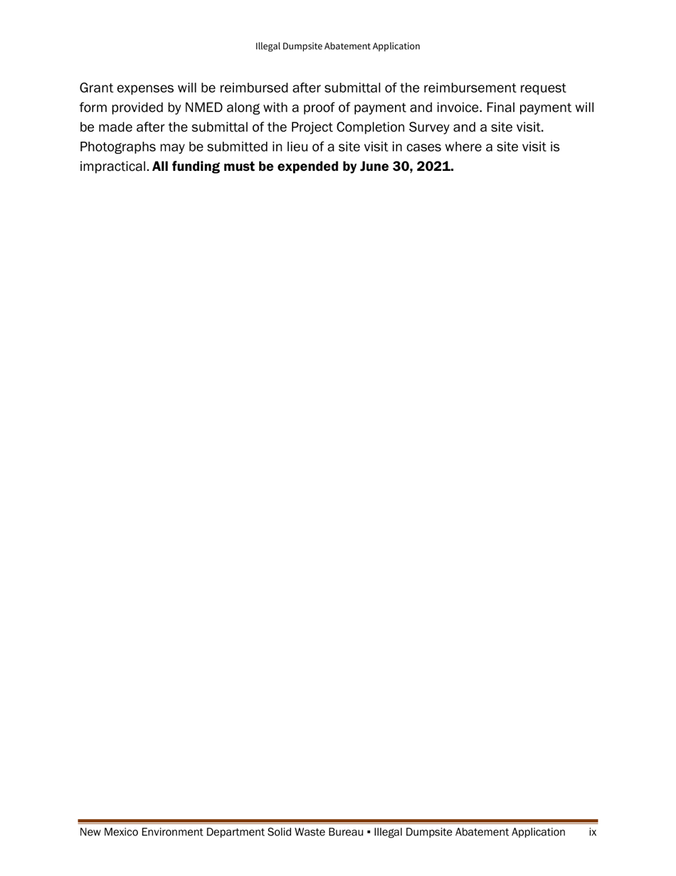 Illegal Dumpsite Abatement Application - New Mexico, Page 9