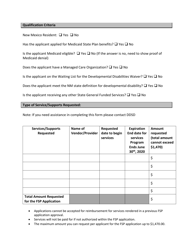 Family Supports and Reimbursement Program Application - New Mexico, Page 2