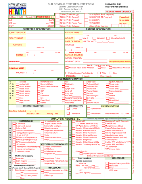 SLD Form 116  Printable Pdf