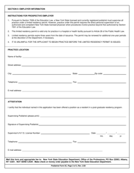 Podiatrist Form 5C Application for Limited Residency Permit for Applicants Who Are Applying for Licensure in New York State - New York, Page 3
