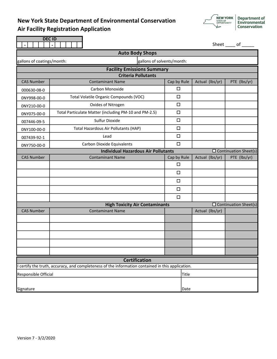 Air Facility Registration Application - New York, Page 4