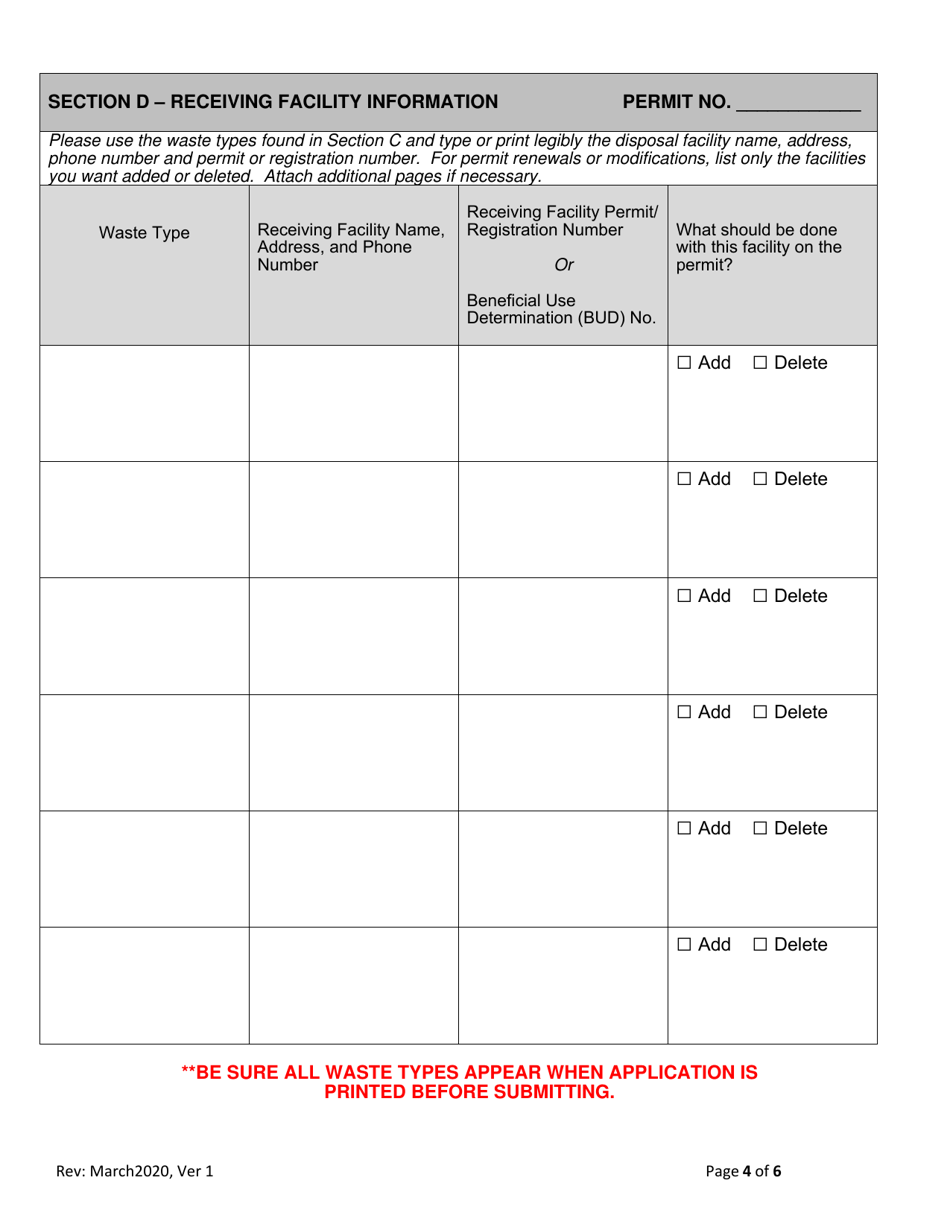 6 Nycrr Parts 364 / 381 Waste Transporter Permit Application - New York, Page 4