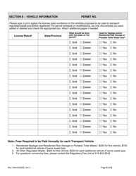 6 Nycrr Parts 364/381 Waste Transporter Permit Application - New York, Page 5