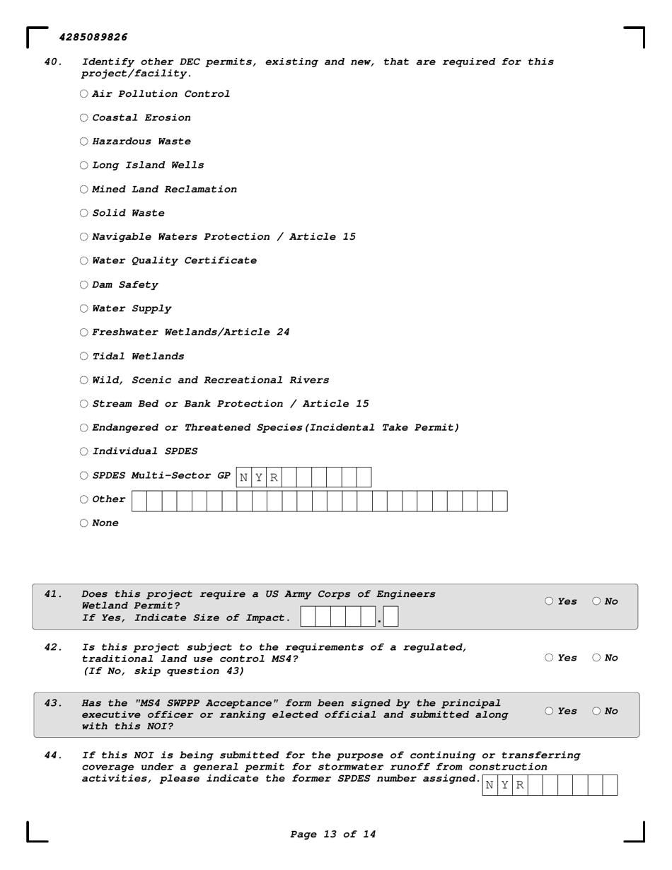 Notice of Intent - Stormwater Discharges Associated With Construction Activity Under State Pollutant Discharge Elimination System (Spdes) General Permit Gp-0-20-001 - New York, Page 13