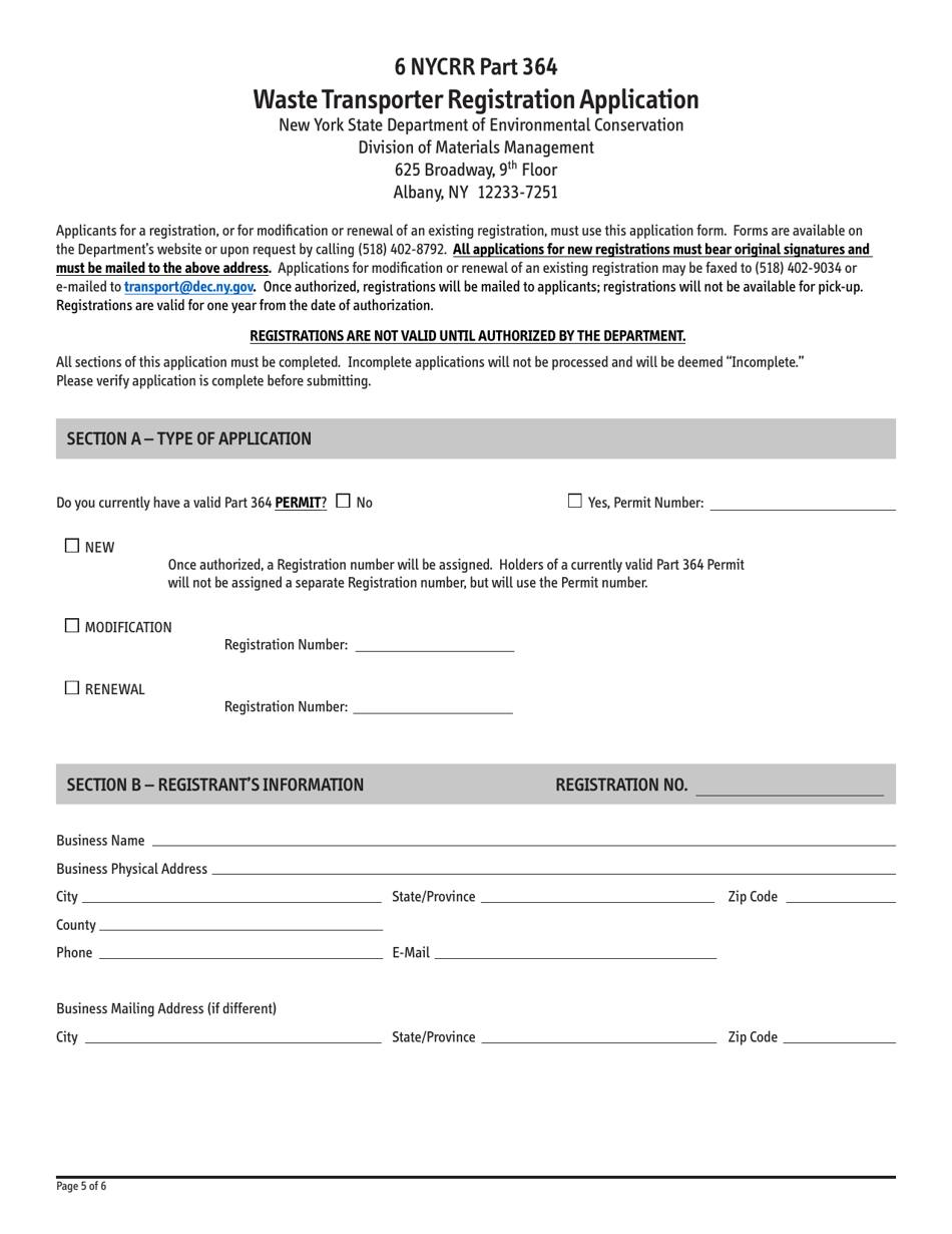 Form DOH-4275 Application for Registration to Accept Home Generated Sharps for Safe Disposal - New York, Page 5
