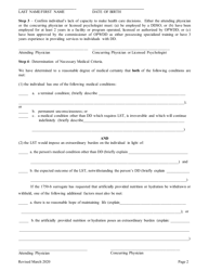 Molst Legal Requirements Checklist for People With Developmental Disabilities - New York, Page 2