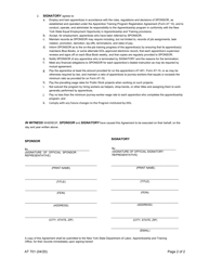 Form AT701 Ancillary Group-Sponsor/Signatory Agreement - New York, Page 2
