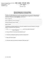 Form AL156 Referrals/Applicants to H-2a Job Orders: Interview Form - New York, Page 5