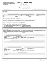 Document preview: Form AL500 Field Registration Form - New York