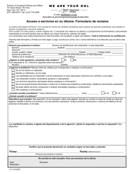 Document preview: Formulario LA1S Acceso a Servicios En Su Idioma: Formulario De Reclamo - New York (Spanish)