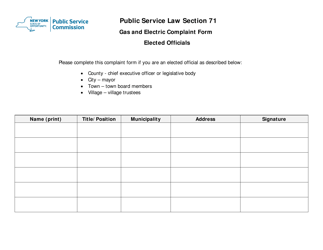 Public Service Law Section 71 Gas and Electric Complaint Form - New York, Page 2