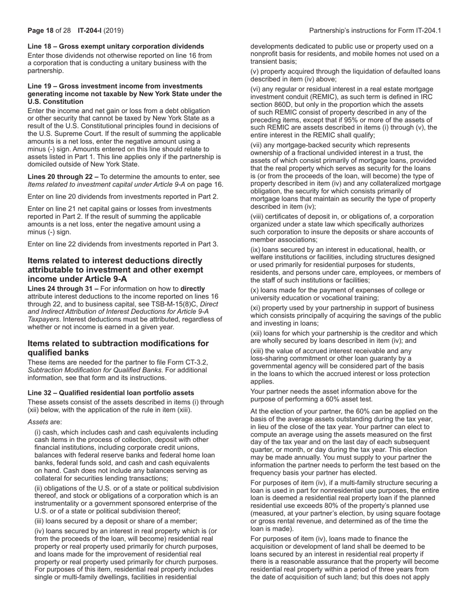 Instructions for Form IT-204, IT-204-IP, IT-204.1, IT-204-CP - New York, Page 18