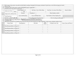 Form NYSDOT255 Architect-Engineer and Related Services Questionnaire for Specific Project - New York, Page 5
