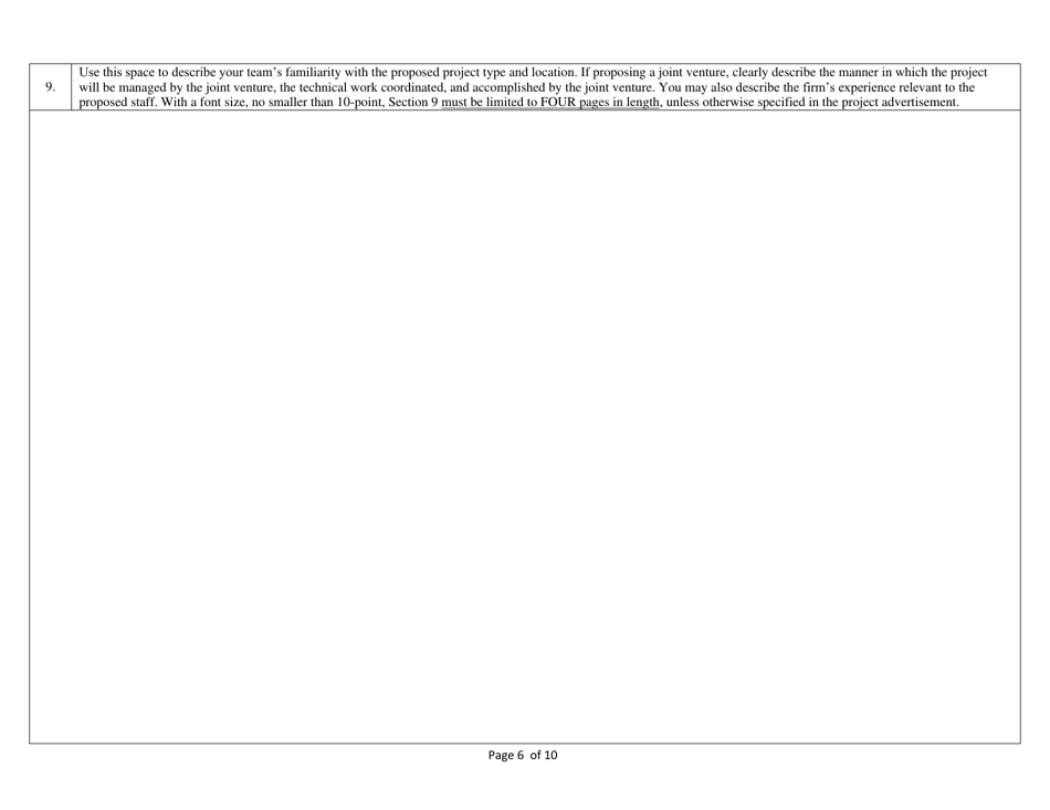 Form NYSDOT255 Architect-Engineer and Related Services Questionnaire for Specific Project - New York, Page 6
