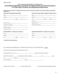 Form PERM75 Consolidated Application and Permit for Highway Work and Use &amp; Occupancy for Fiber Optic Facilities and Supporting Infrastructure - New York, Page 11