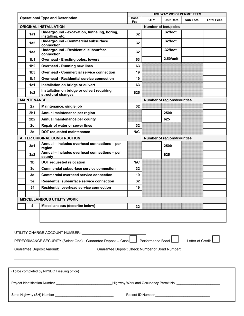 Form PERM75 Consolidated Application and Permit for Highway Work and Use  Occupancy for Fiber Optic Facilities and Supporting Infrastructure - New York, Page 13