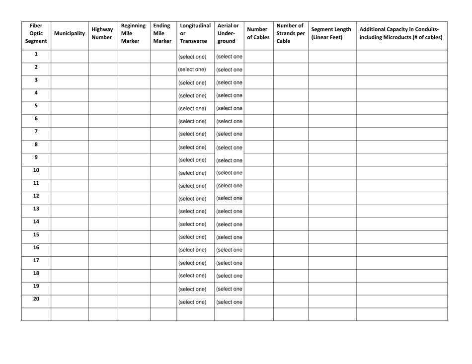 Form PERM75 Consolidated Application and Permit for Highway Work and Use  Occupancy for Fiber Optic Facilities and Supporting Infrastructure - New York, Page 14
