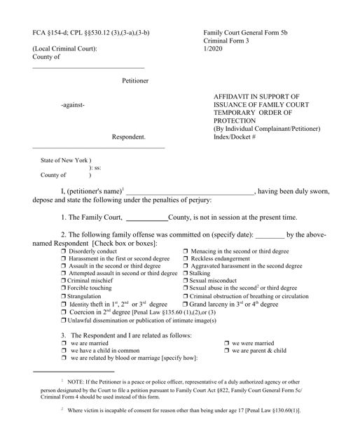 General Form 5B (Criminal Form 3)  Printable Pdf