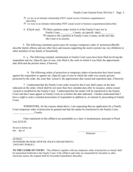 General Form 5B (Criminal Form 3) Affidavit in Support of Issuance of Family Court Temporary Order of Protection (By Individual Complainant/Petitioner) - New York, Page 2