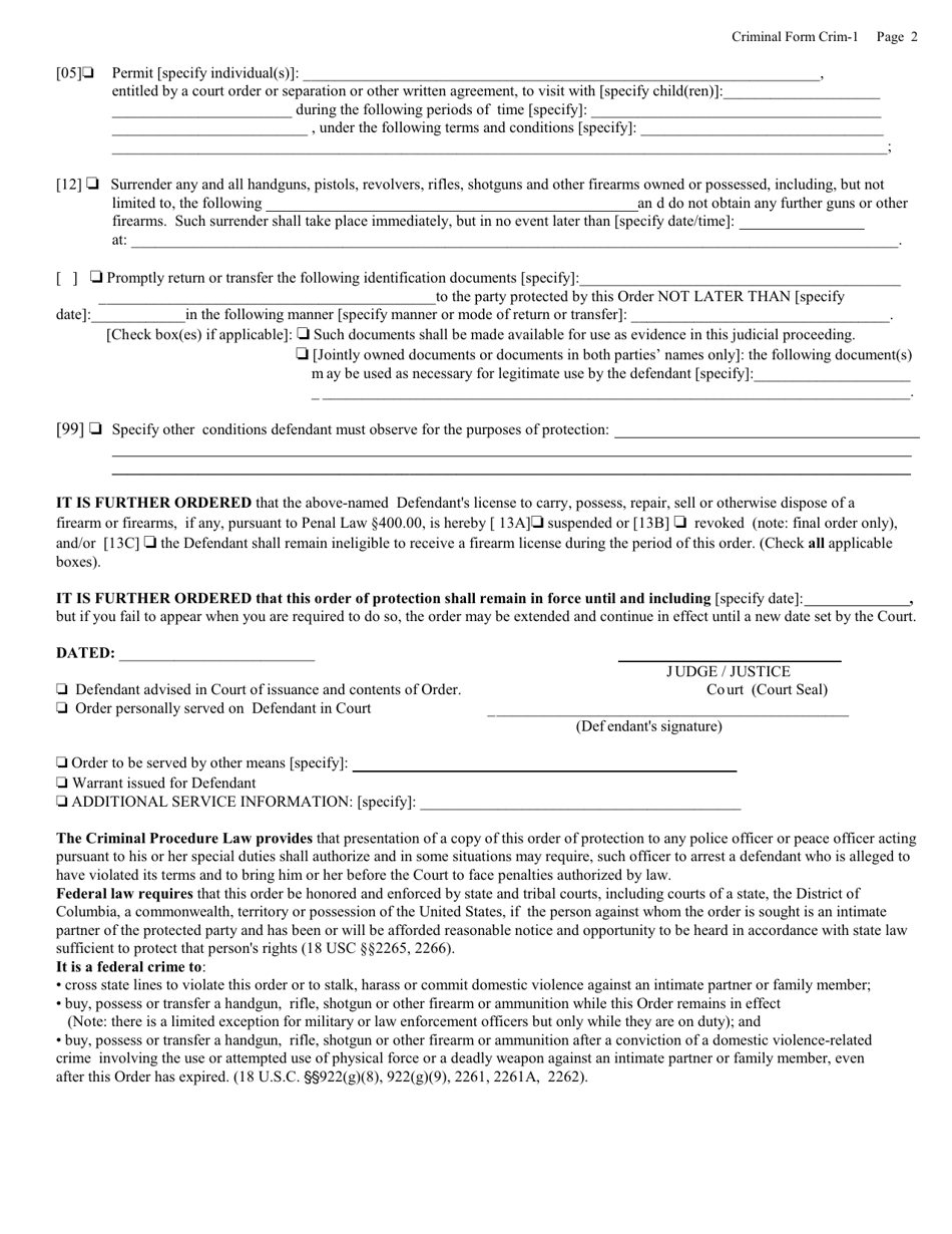 Criminal Form 1 - Fill Out, Sign Online and Download Printable PDF, New ...