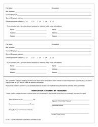 Form CF-02 Type 8 Independent Expenditure Committee Campaign Finance Registration Form - New York, Page 3
