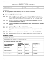 Document preview: Formulario OCFS-6050-S Formulario De Reservacion De Emergencia - New York (Spanish)