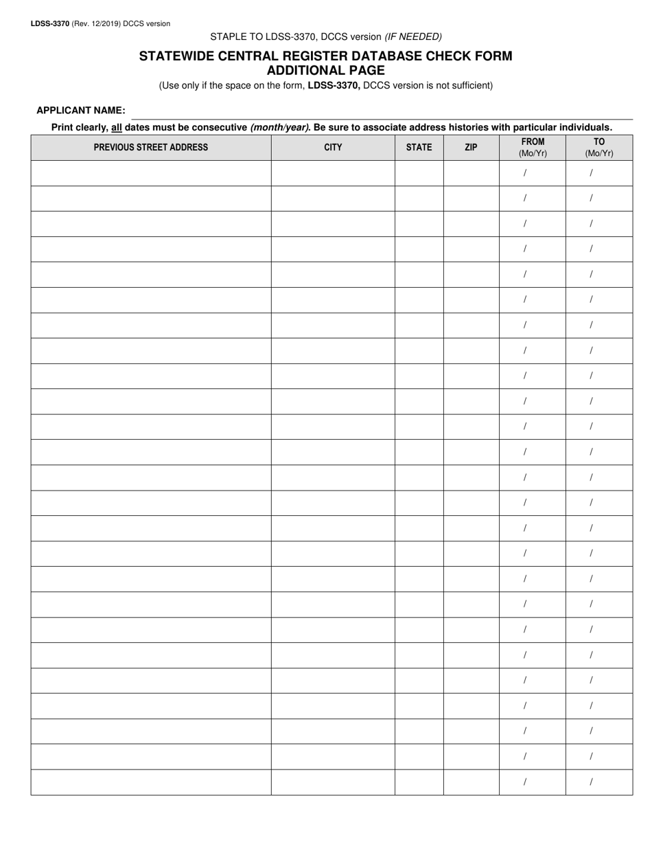 Form LDSS-3370 - Fill Out, Sign Online and Download Printable PDF, New ...