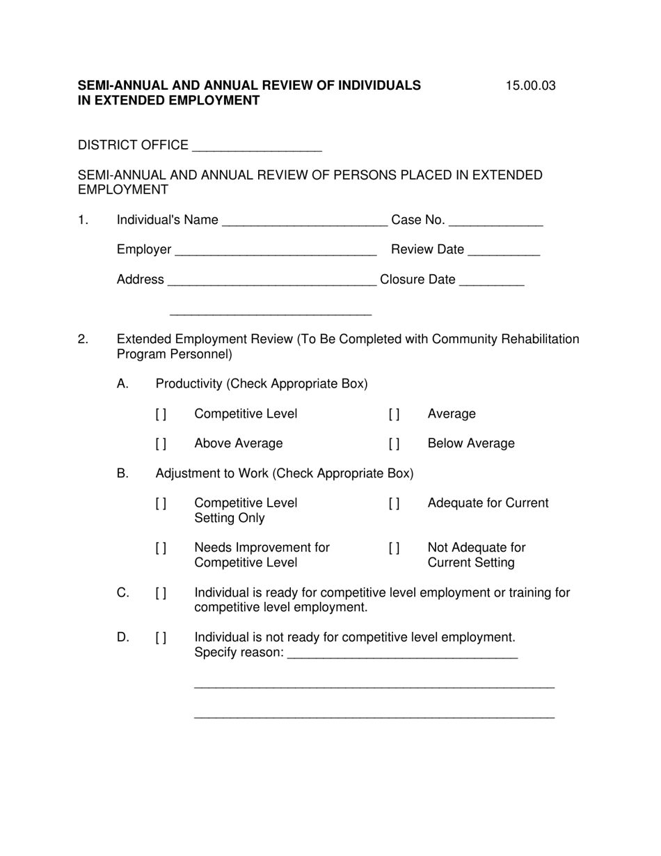 Semi-annual and Annual Review of Individuals in Extended Employment - New York, Page 3