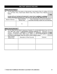 Appointment Investigation Questionnaire - New York City, Page 20
