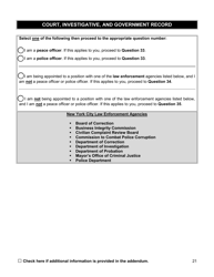 Appointment Investigation Questionnaire - New York City, Page 21