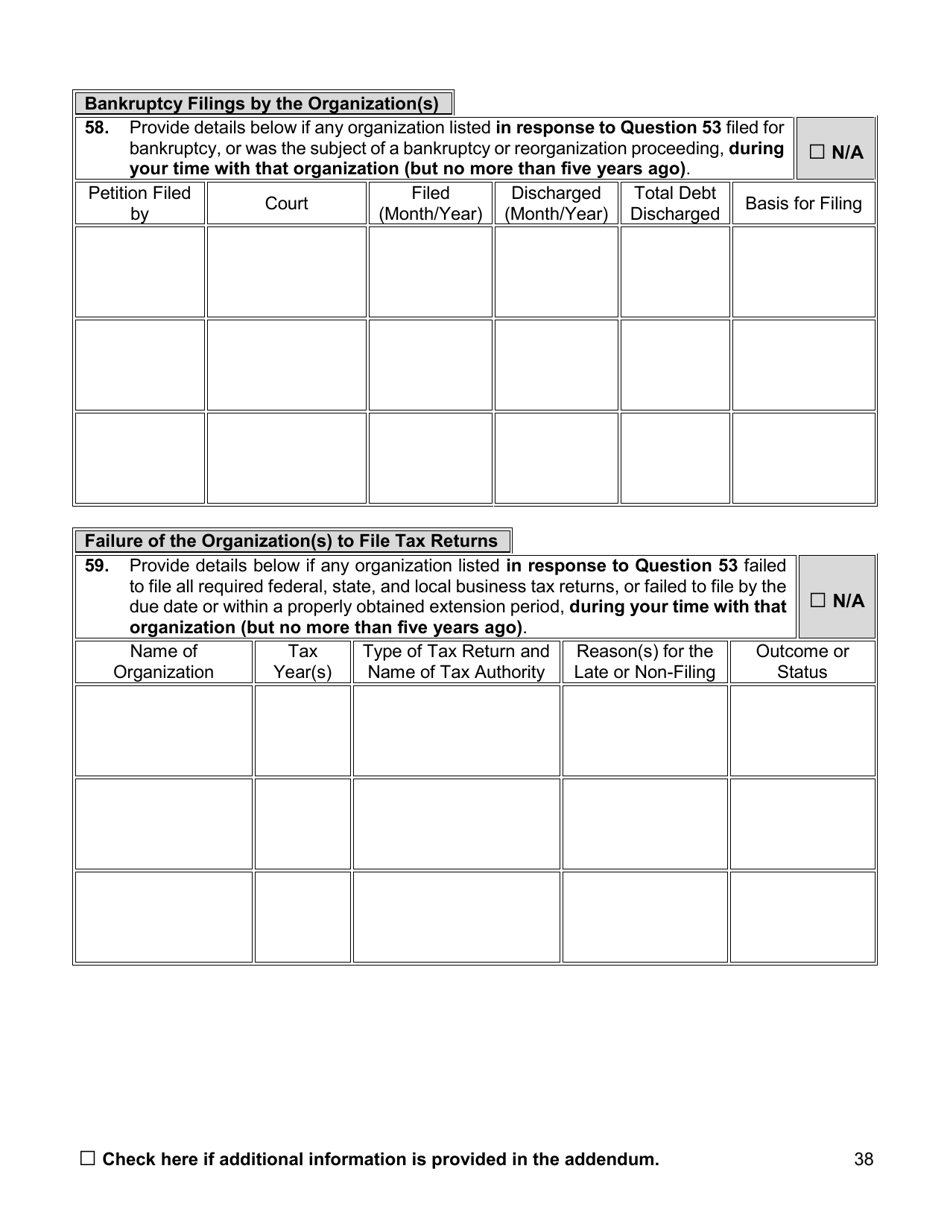 Appointment Investigation Questionnaire - New York City, Page 38