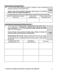 Appointment Investigation Questionnaire - New York City, Page 5