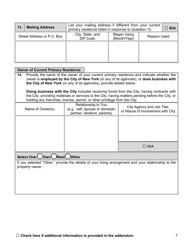 Appointment Investigation Questionnaire - New York City, Page 7