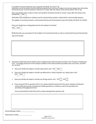Registration Application / Renewal Application to Operate as Animal Shelter - North Carolina, Page 3