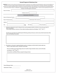 License Application / Renewal Application to Operate as Boarding Kennel - North Carolina, Page 2