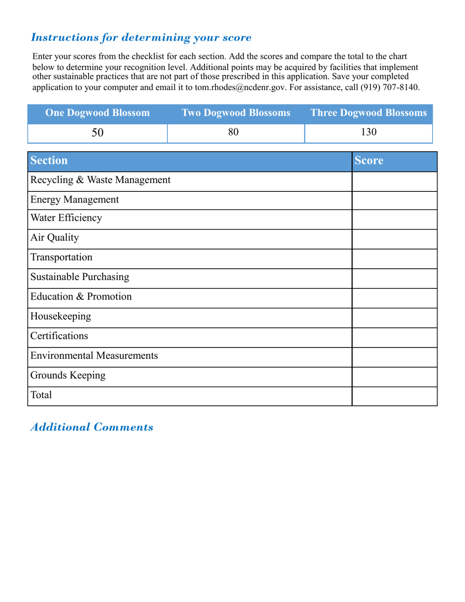 Nc Green Travel Program Restaurant Application - North Carolina, Page 7
