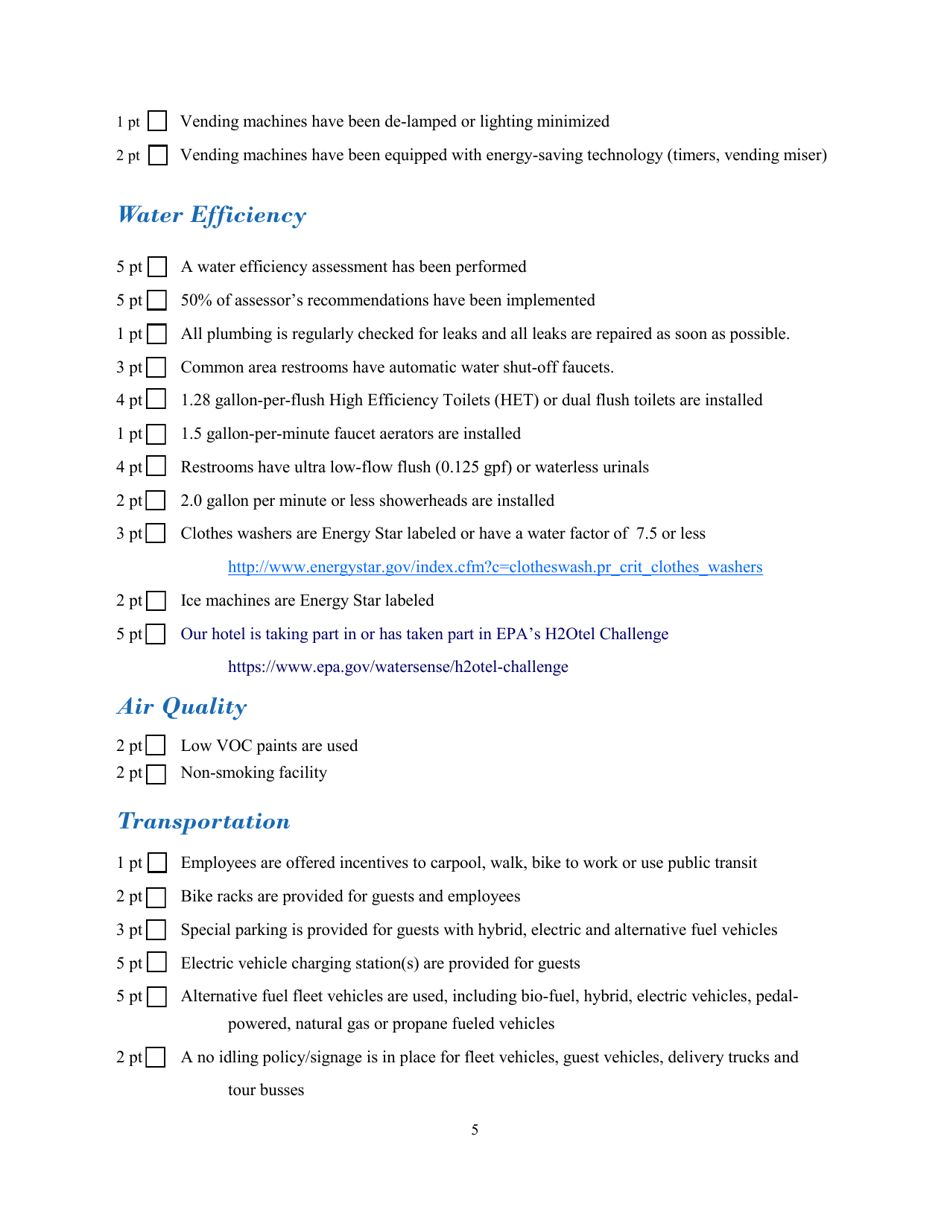Nc Green Travel Program Hotel  Lodging Application - North Carolina, Page 5