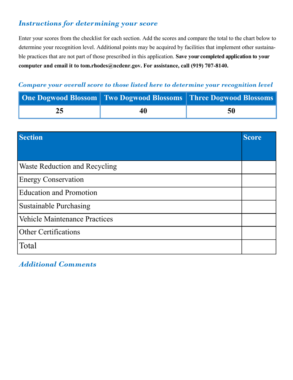 Nc Green Travel Program Application Form for Food Trucks - North Carolina, Page 5