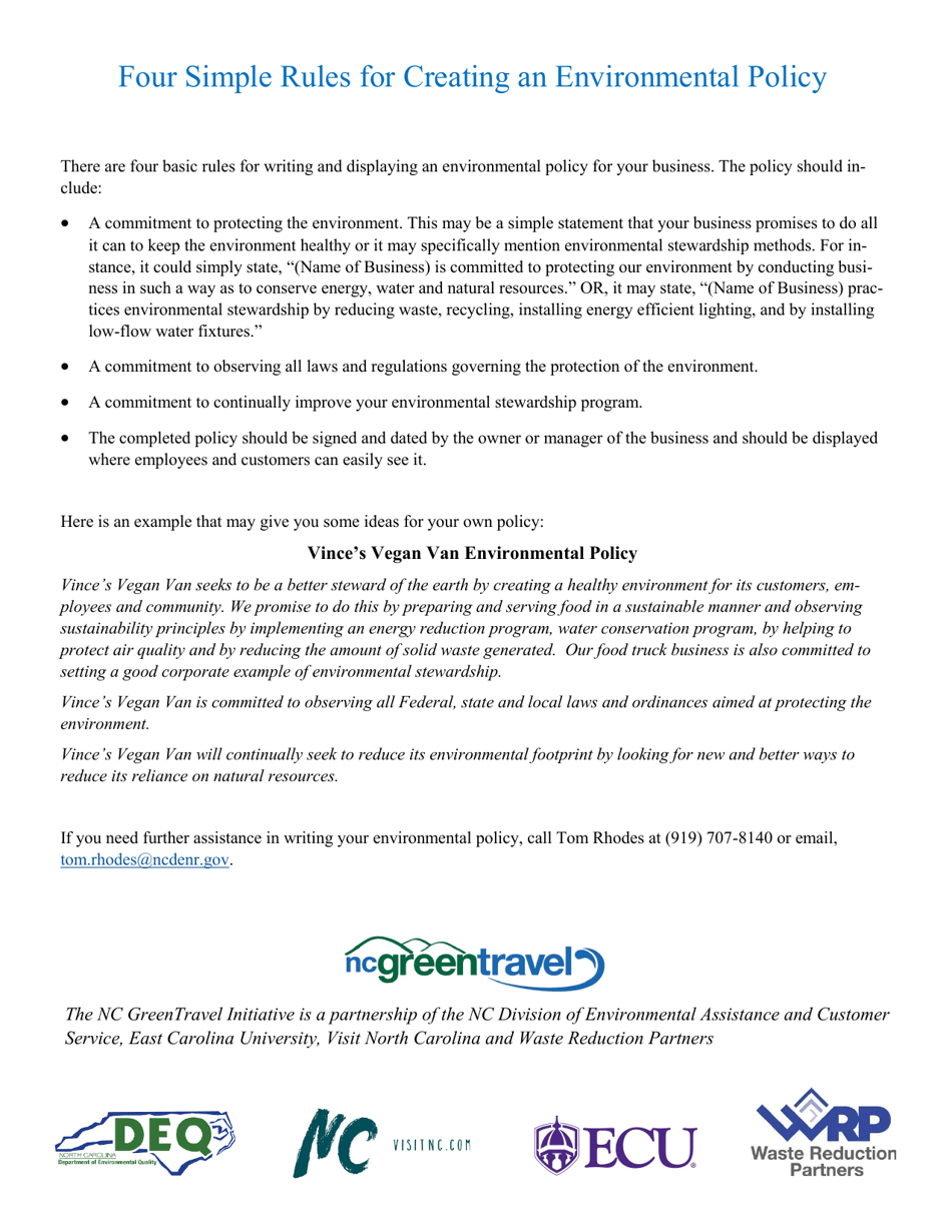 Nc Green Travel Program Application Form for Food Trucks - North Carolina, Page 6