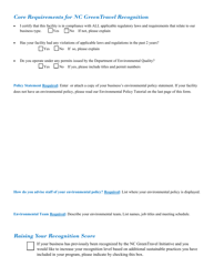 Nature Based Businesses and Campgrounds Application for Nc Greentravel Recognition - North Carolina, Page 2