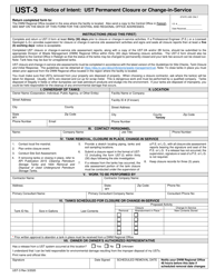 Document preview: Form UST-3 Notice of Intent: Ust Permanent Closure or Change-In-service - North Carolina