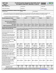 Form UST-22A Overfill Prevention Equipment Operability Check - North Carolina, Page 2