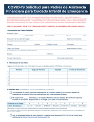 Document preview: Covid-19 Solicitud Para Padres De Asistencia Financiera Para Cuidado Infantil De Emergencia - North Carolina (Spanish)