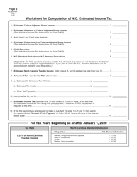 Instructions for Form NC-40 Individual Estimated Income Tax - North Carolina, Page 3