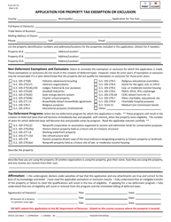 Document preview: Form AV-10 Application for Property Tax Exemption or Exclusion - North Carolina