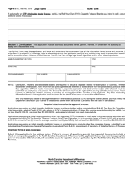 Form B-A-2 Application or Update to an Existing Application for Cigarette Distributor&#039;s License and Tobacco Products (Other Than Cigarettes) License - North Carolina, Page 4
