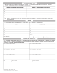 Form AOC-G-304 Order for Apportionment of Mediator Fee in Matters Before the Clerk of Superior Court - North Carolina, Page 2