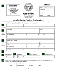 Application for Trainee Registration - North Carolina, Page 6