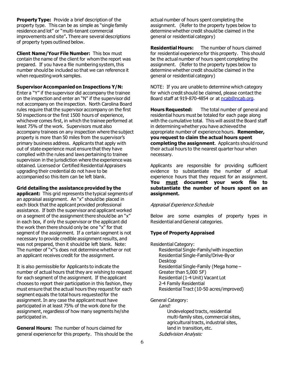 Application for Licensed Residential - North Carolina, Page 6